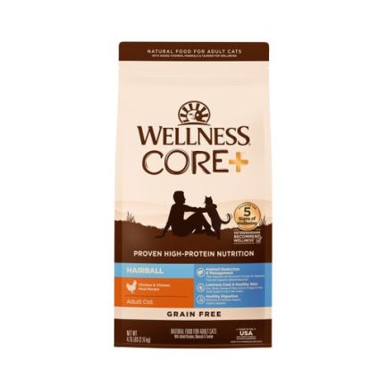 Wellness CORE+ Hairball 無穀物去毛球配方貓糧 4.75lbs