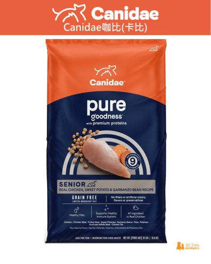 Canidae咖比(卡比) pure MEADOW 全犬無穀物老犬配方 雞肉、火雞狗糧 Canidae PURE Grain Free Dry Dog Food for Seniors with Chicken