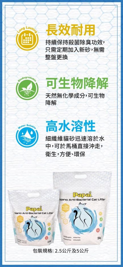 Papai巴派 Nano Cat Litter納米抗菌豆腐貓砂 5kg