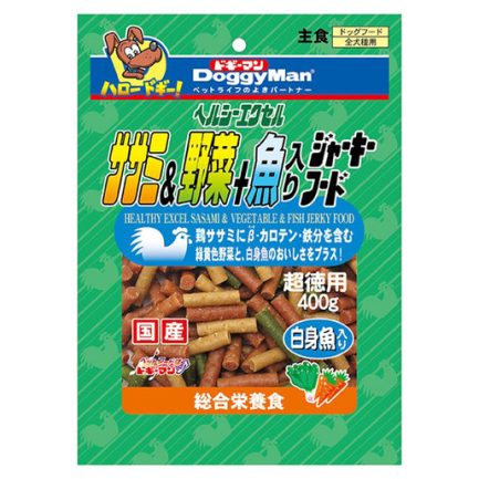 DoggyMan 短裝雞肉白身魚野菜條400g