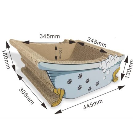 瓦通紙貓抓板附貓草(浴缸)1