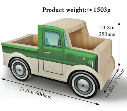 瓦通紙貓抓板附貓草(綠色貨車)4